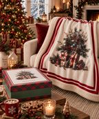 Plaid con Giftbox Christmas is Coming Nuvole di Stoffa