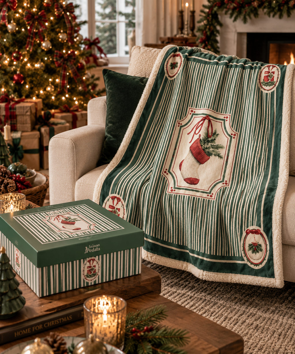 Plaid con Giftbox Magic Noel Nuvole di Stoffa