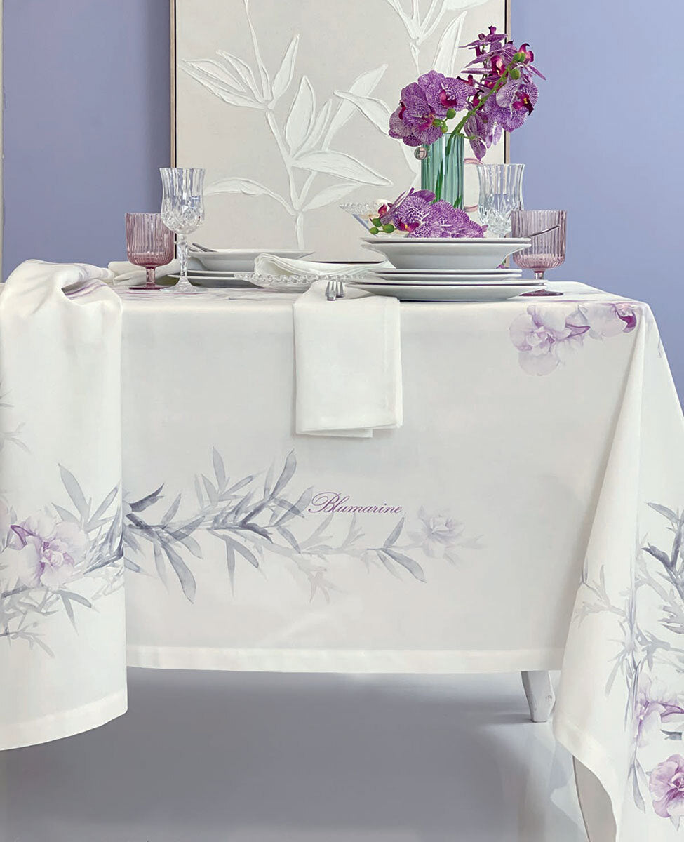 Tovaglia Orchidea in Panama di Cotone Blumarine (170x270cm)