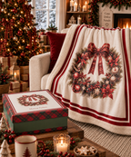 Plaid con Giftbox Christmas is Coming Nuvole di Stoffa